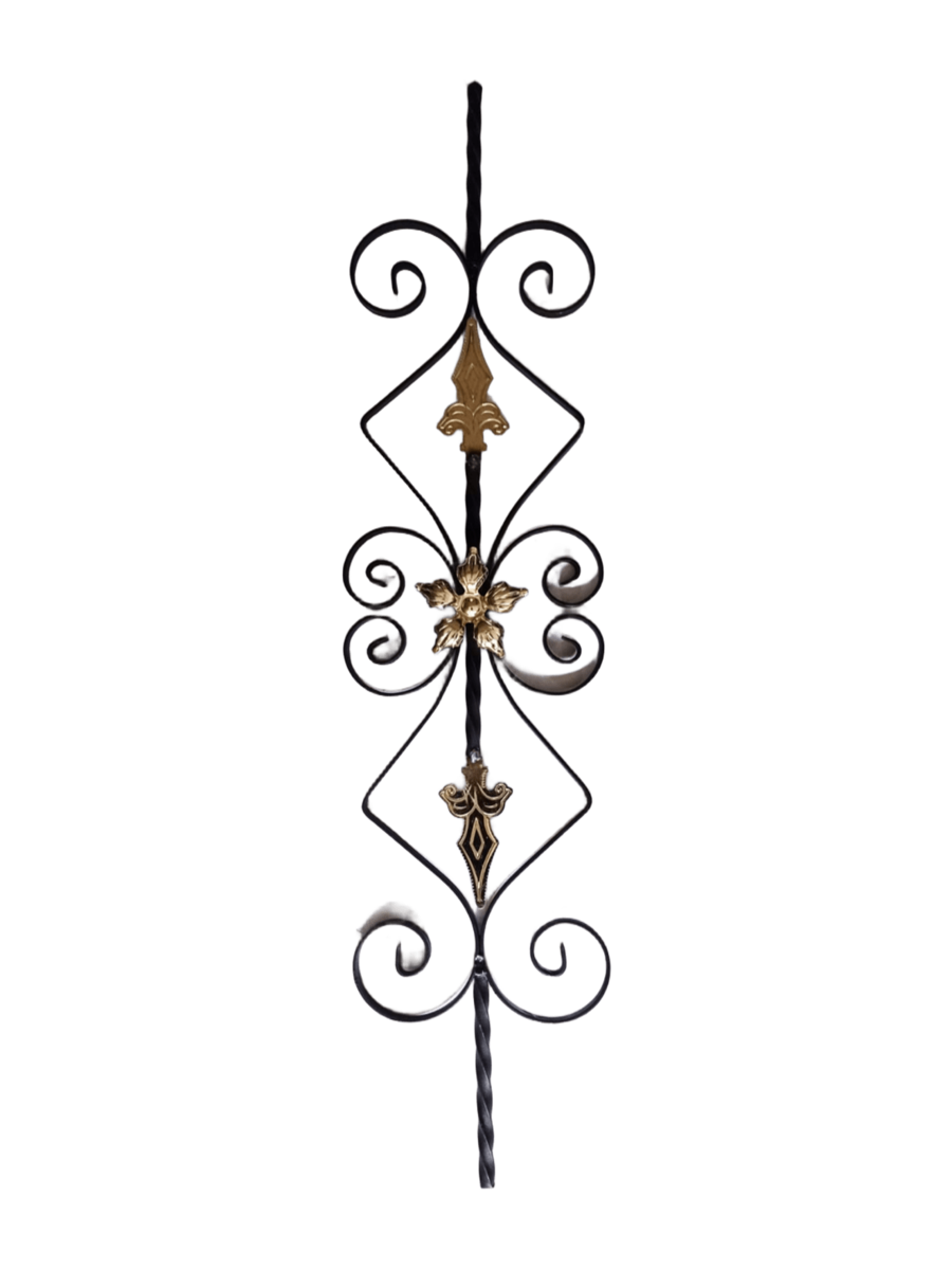 Aplique ornamental vertical con rombos y lanzas
