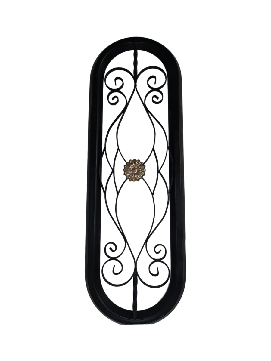 Óvalo ornamental Olimpo con tejido interior y flor dorada